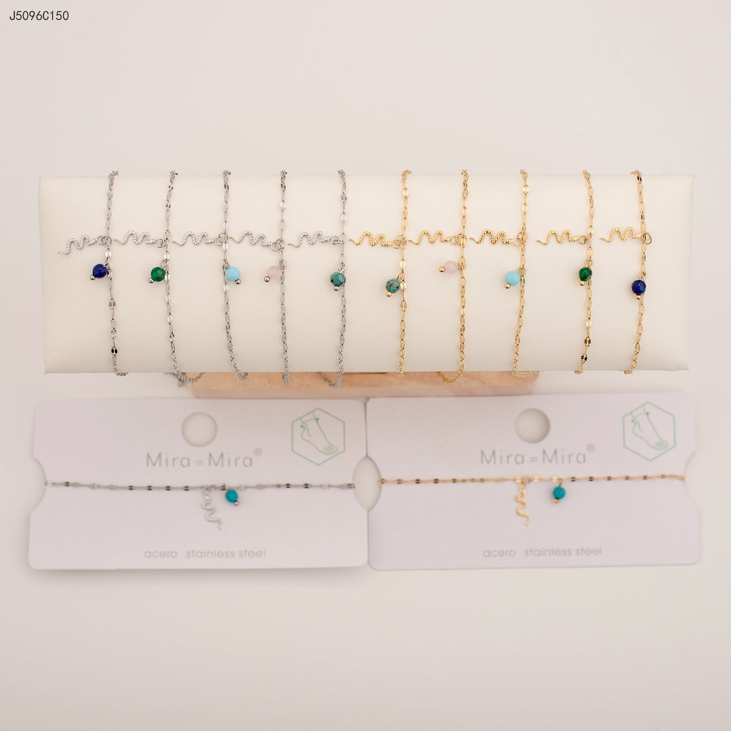 Tobillera de piedra (plata)