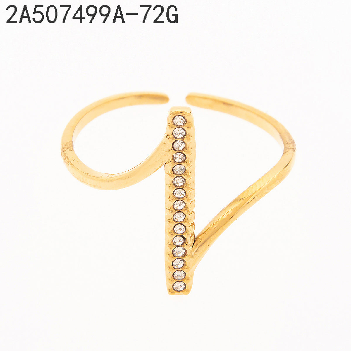 Anillo Zirconia blanca Dorado