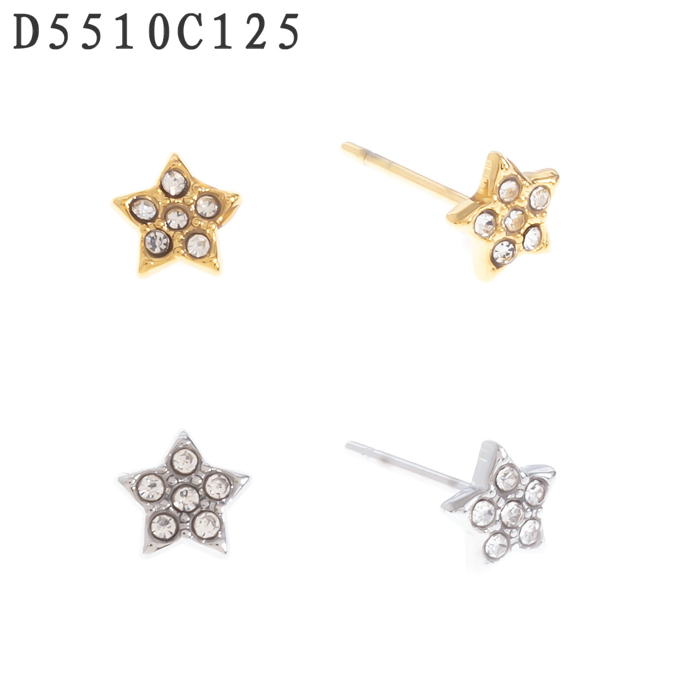 Pendientes con cierre de circonita Oro Grueso 14K