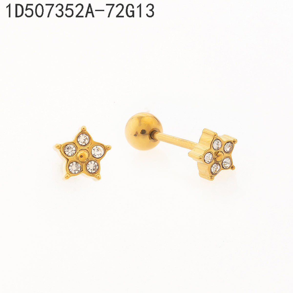 Pendientes Zirconia blanca Dorado Estrella