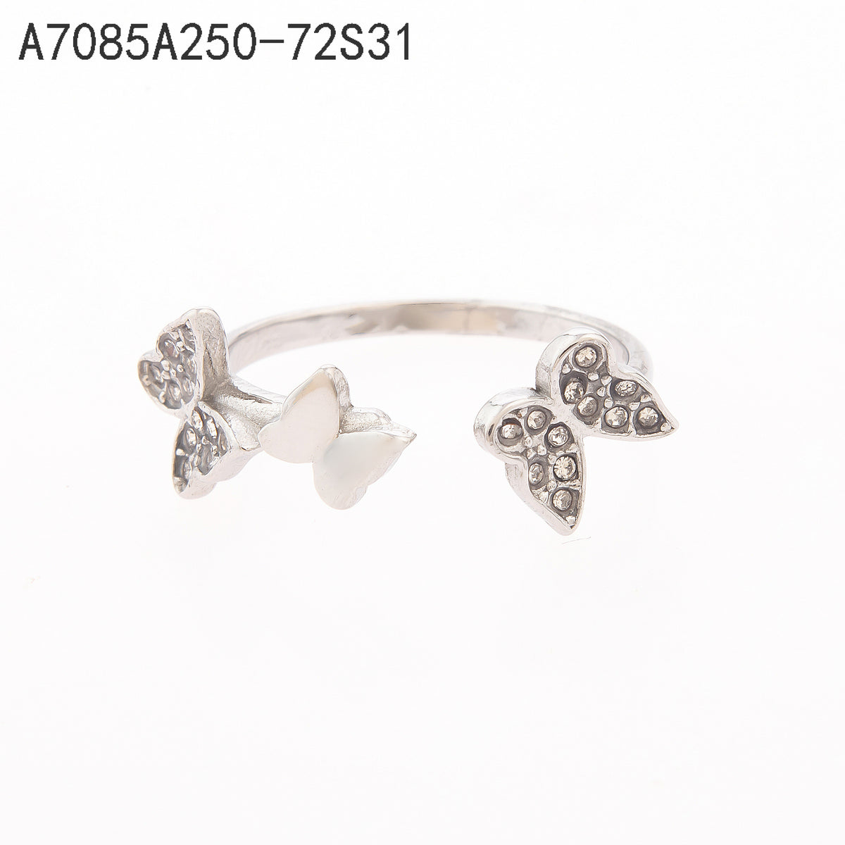 Anillo Zirconia blanca Dorado Mariposa