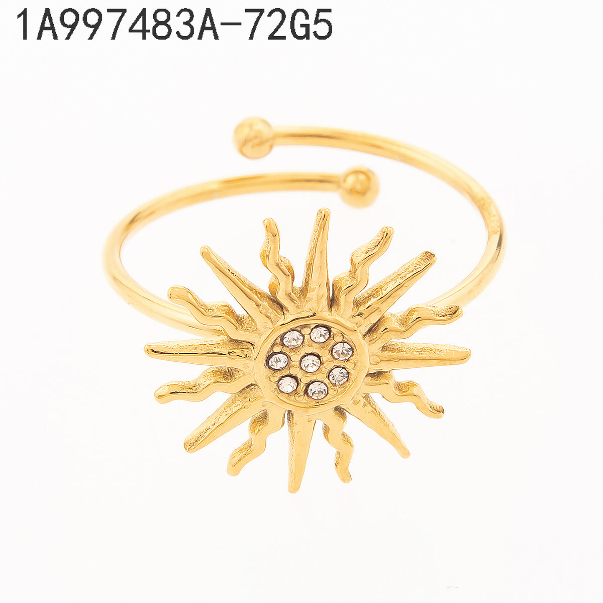 Anillo Zirconia blanca Dorado Sol