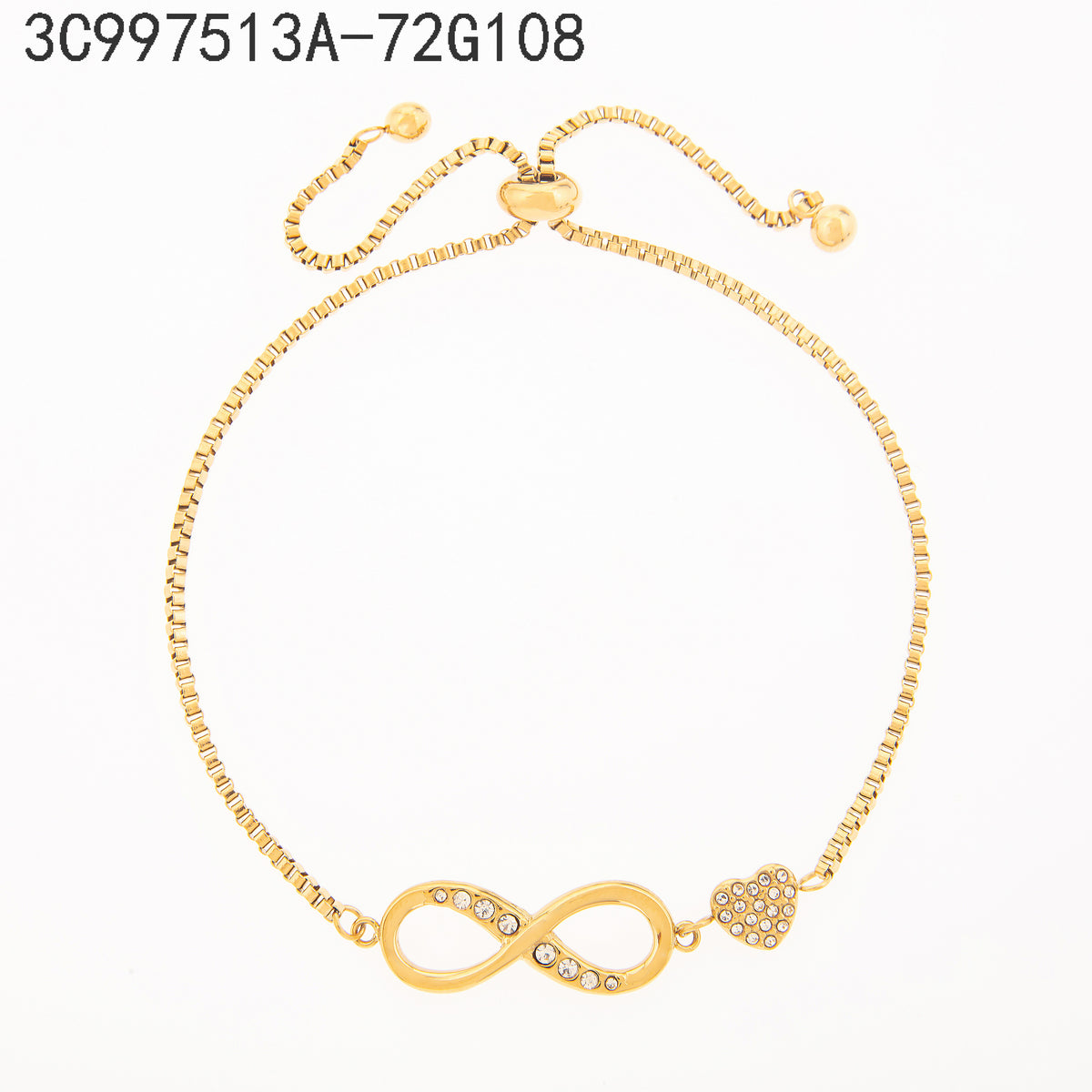 Pulsera Zirconia blanca Dorado s variados