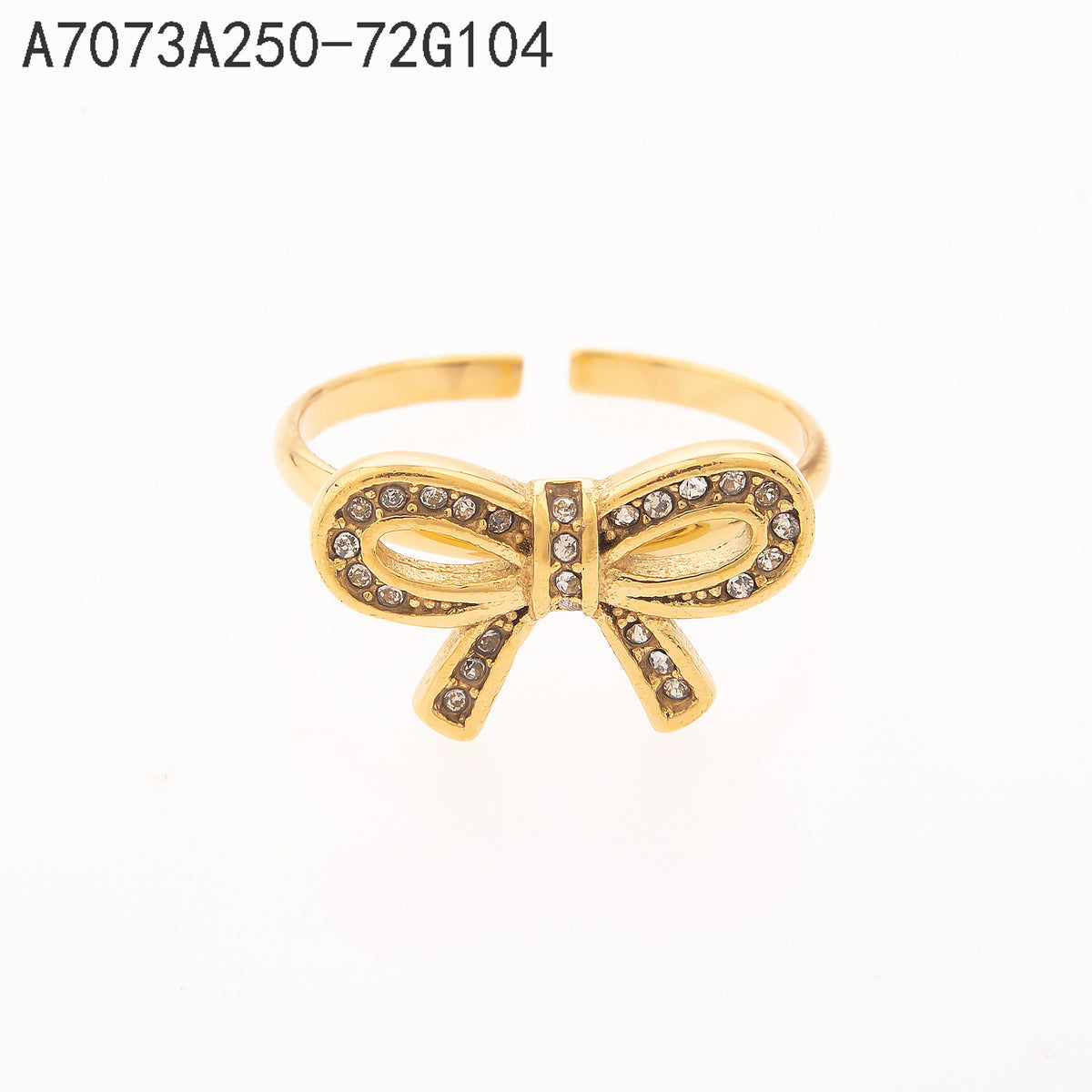 Anillo Zirconia blanca Dorado Cinta de mariposa