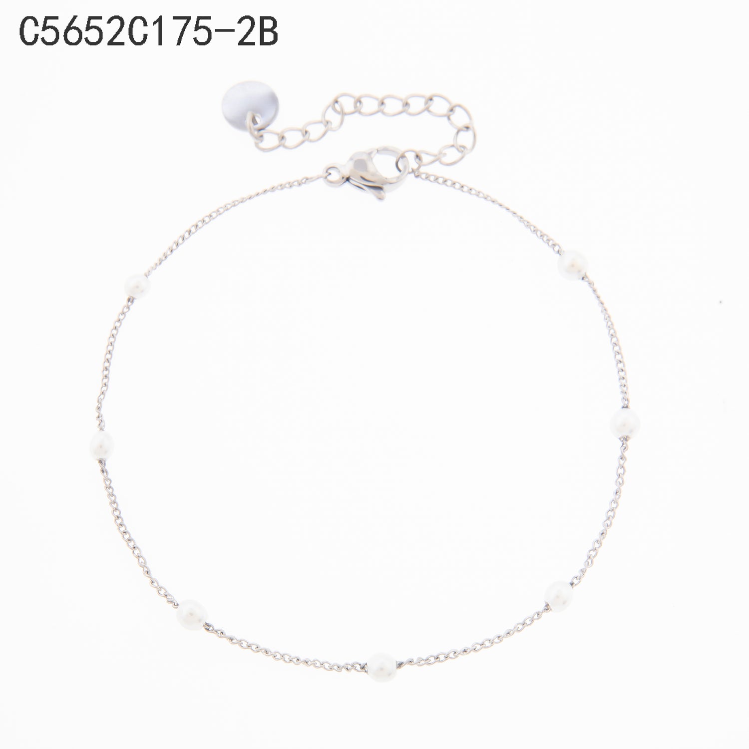 Pulsera de perlas (plata)