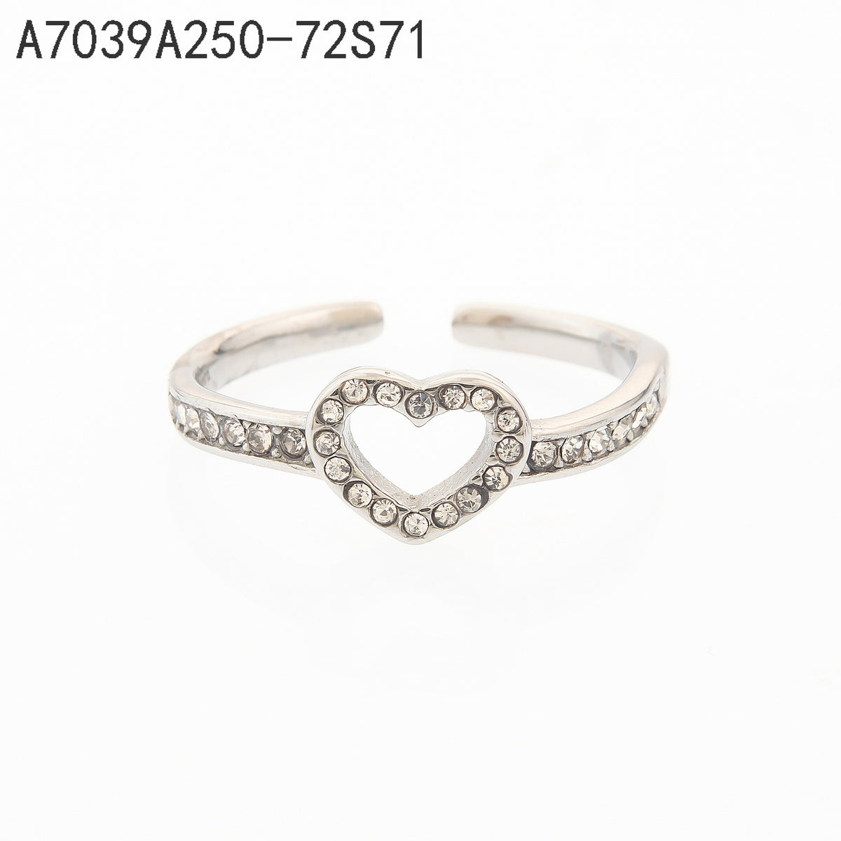 Anillo Zirconia blanca Dorado Corazón