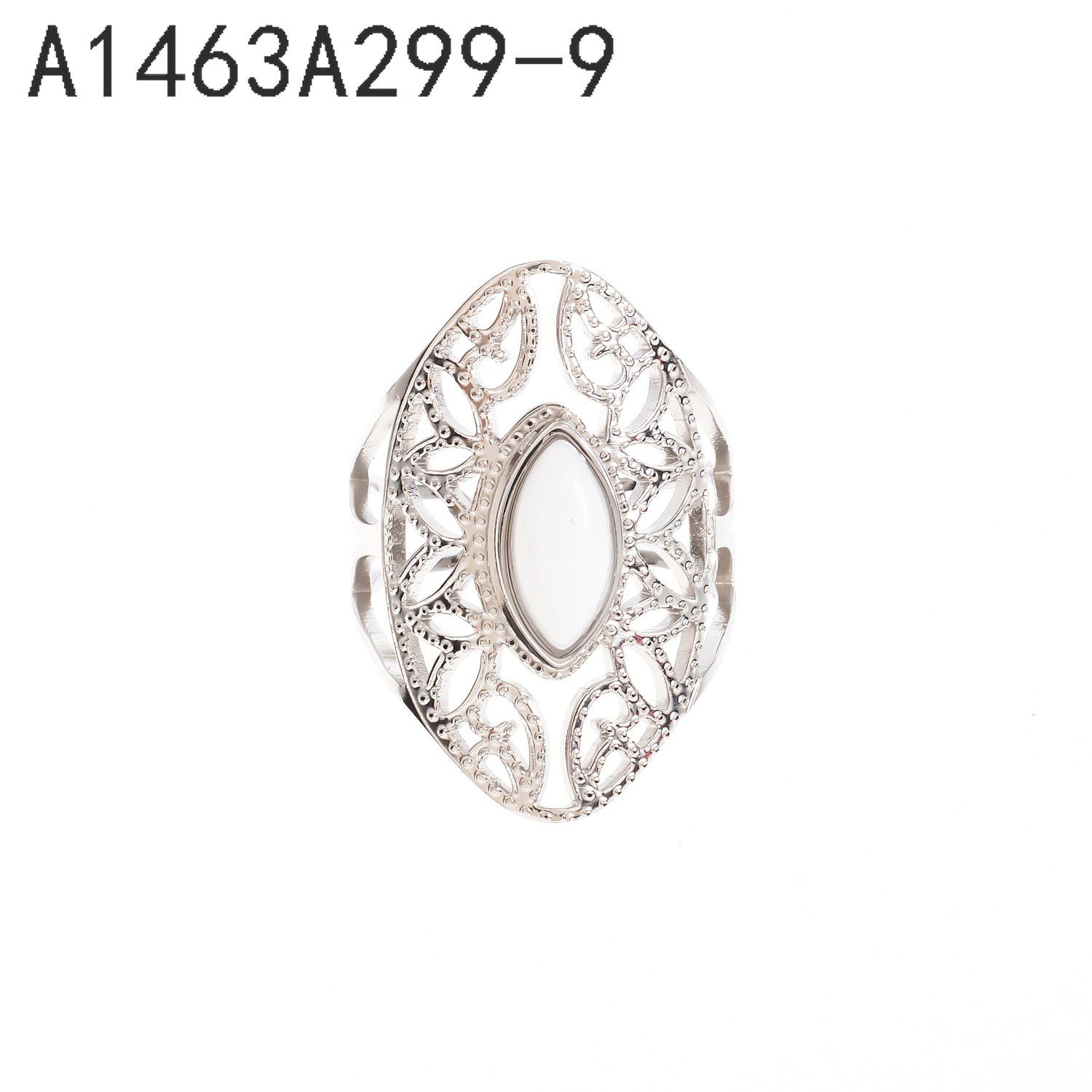 Anillo de piedra blanca Oro Grueso 14K