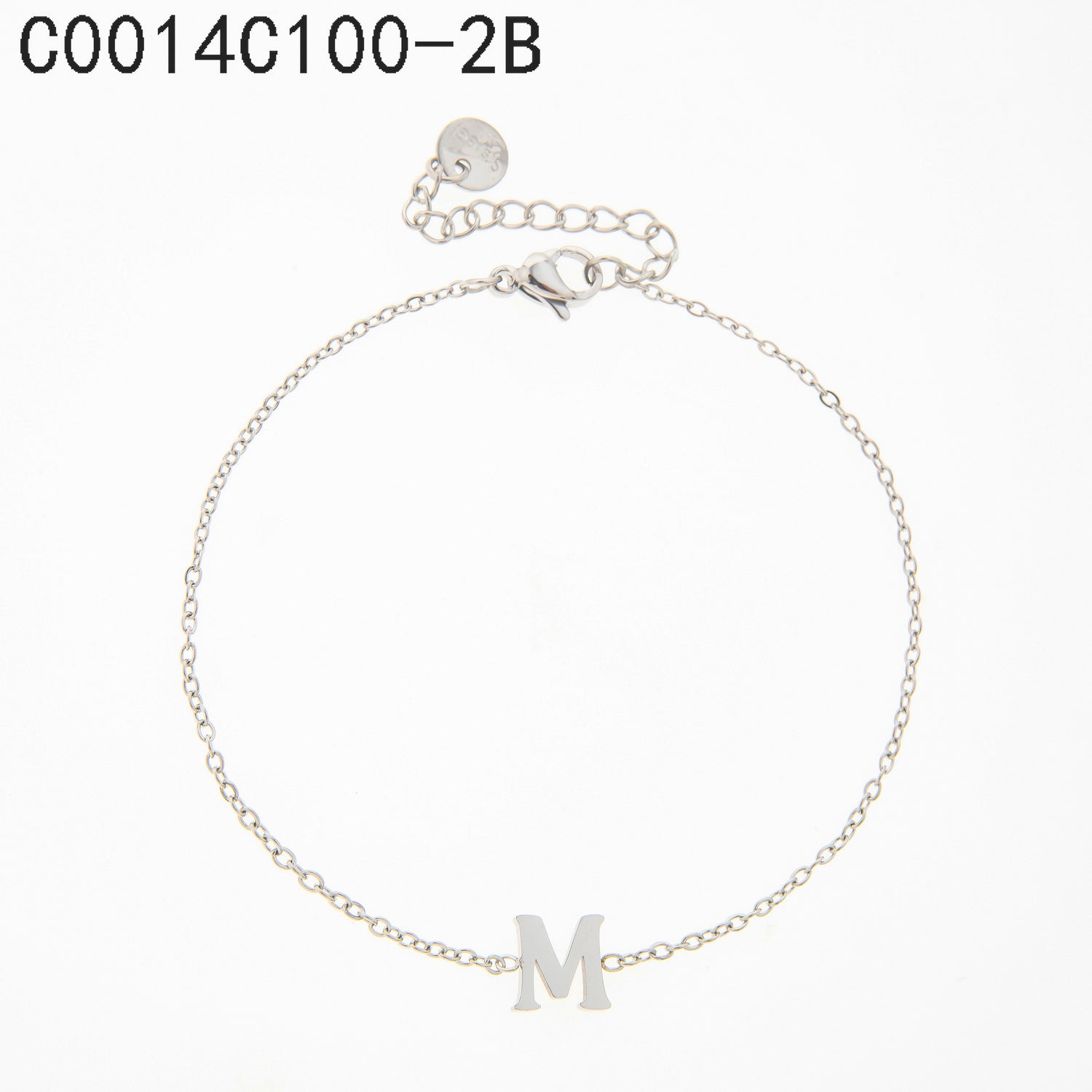 Pulsera con la letra M Oro Grueso 14K