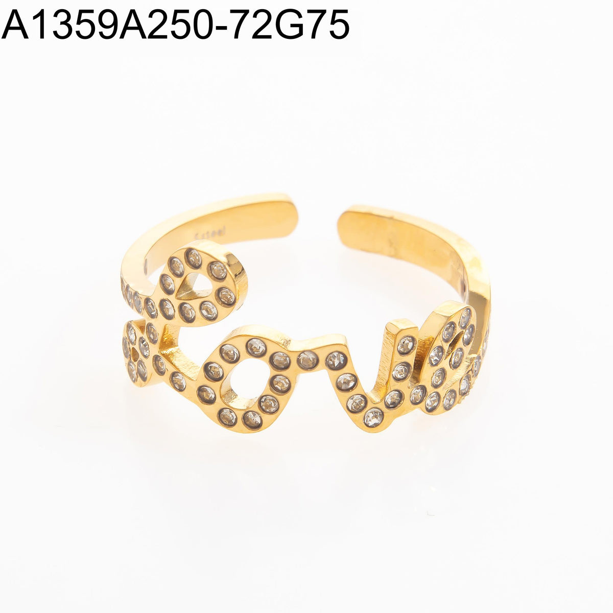 Anillo Zirconia blanca Dorado LOVE