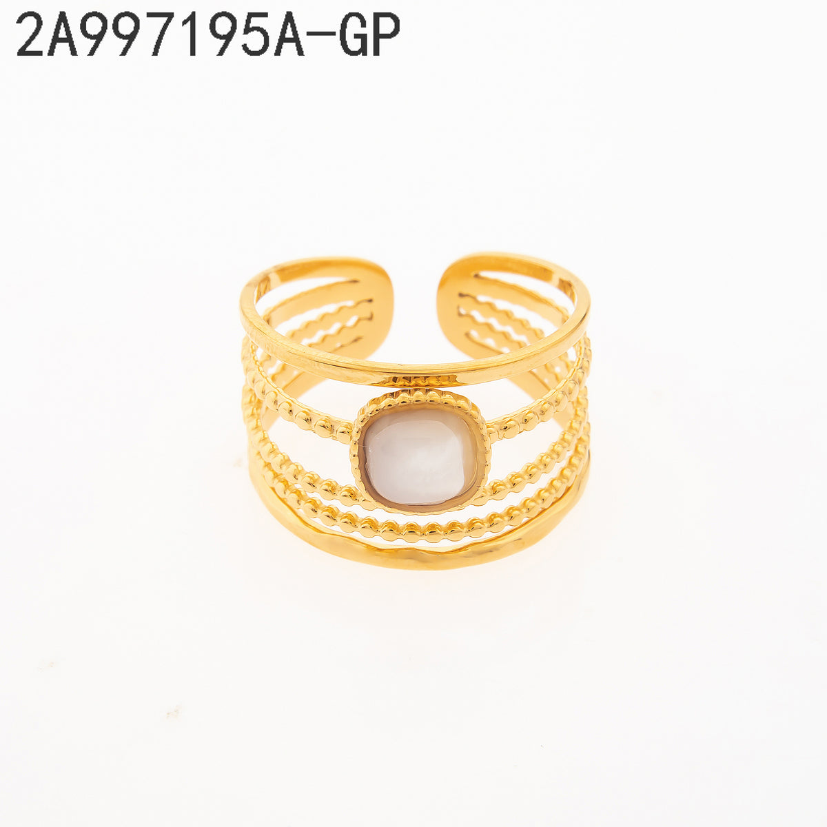 Anillo  Dorado con Perla