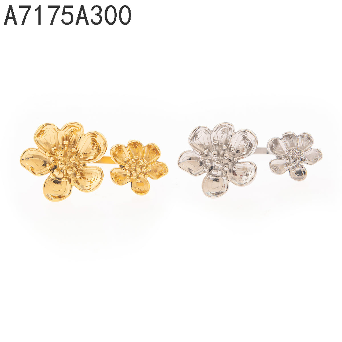 Anillo  Dorado Flores y plantas