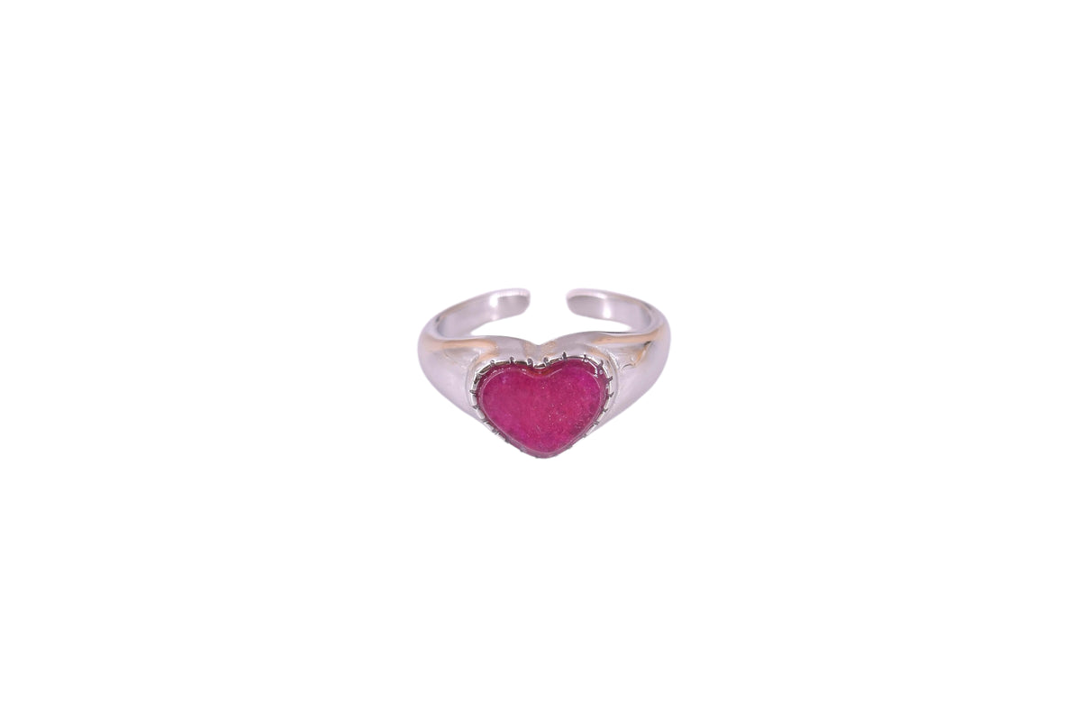 Anillo  Dorado con Perla Corazón