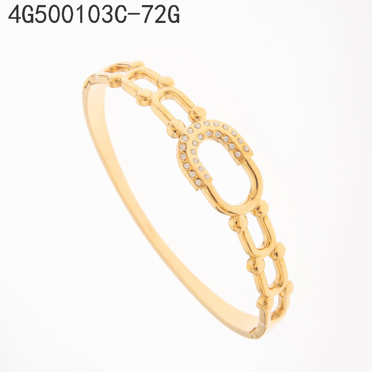 Brazalete Zirconia blanca Dorado