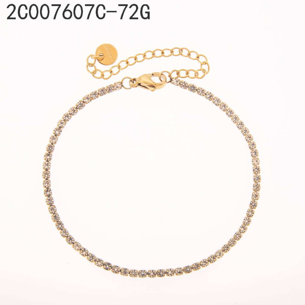 Pulsera Zirconia blanca Dorado