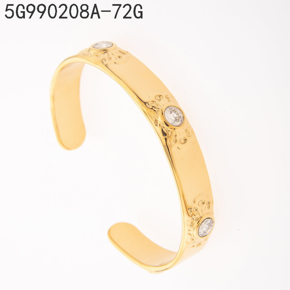 Brazalete Zirconia blanca Dorado