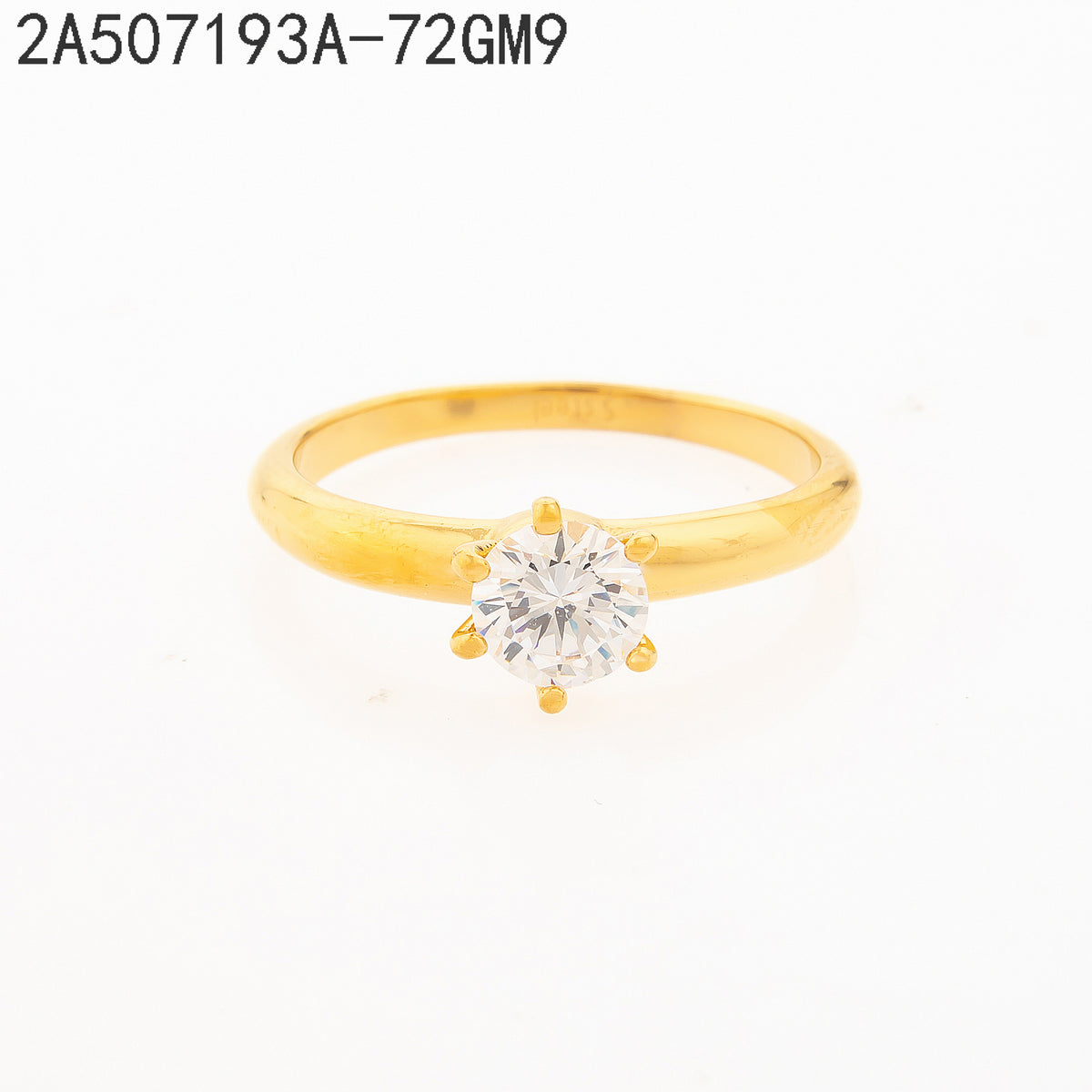 Anillo Zirconia blanca Dorado  9 Milimetros