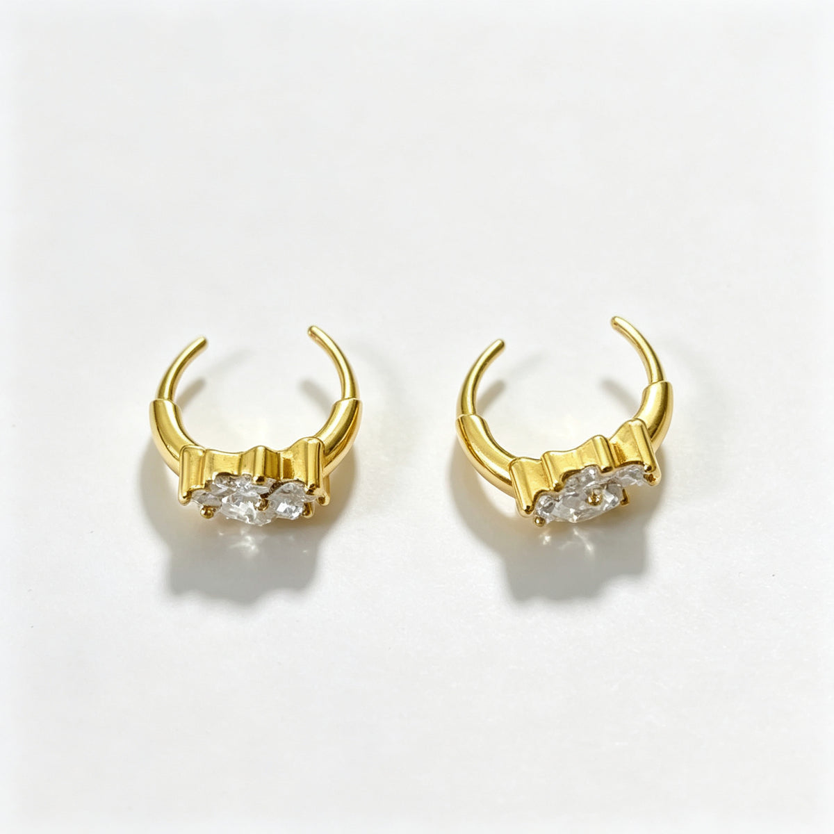 Pendientes Zirconia blanca Dorado Flores y plantas