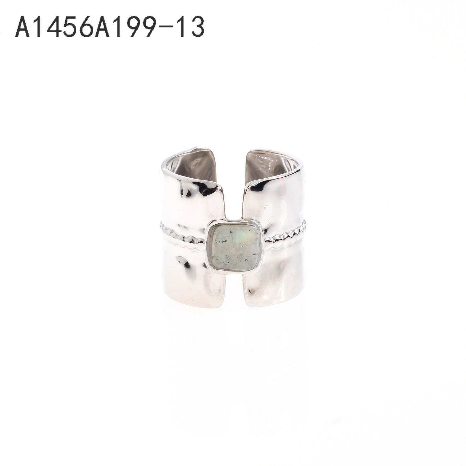 Anillo de piedra gris (plata)