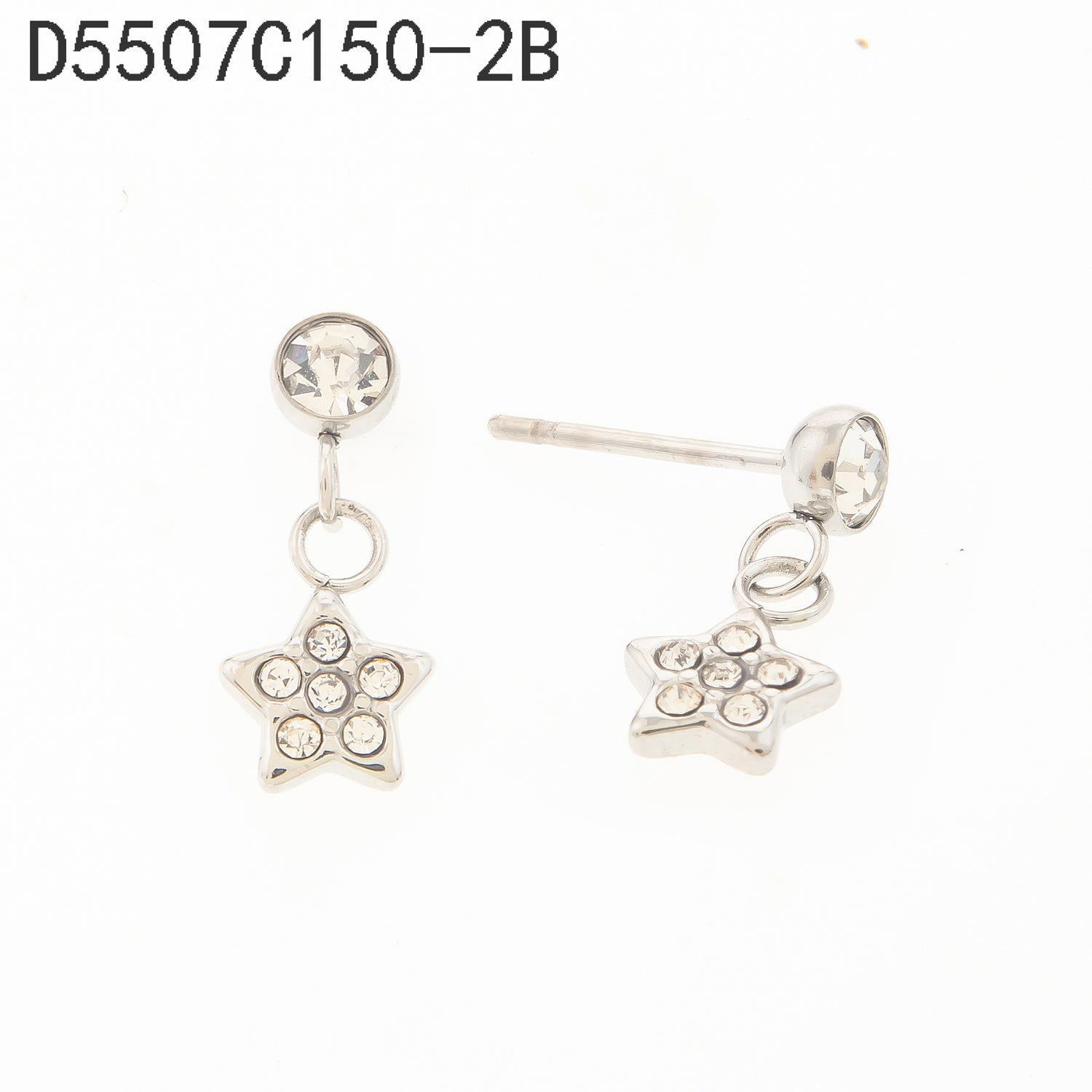 Pendientes con cierre de circonita Oro Grueso 14K