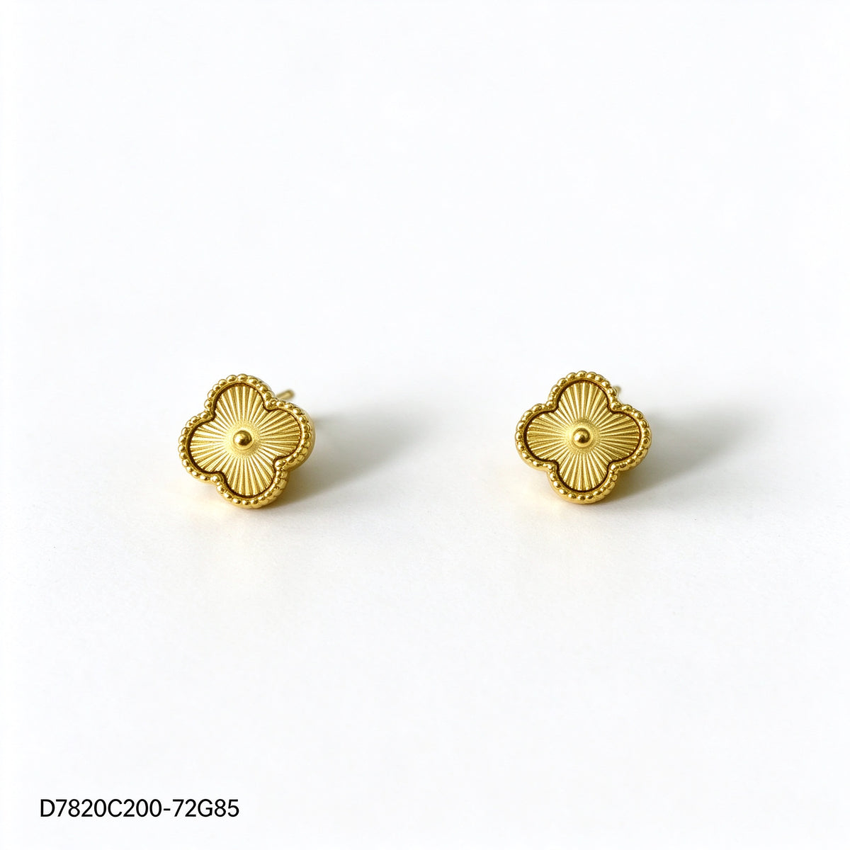 Pendientes Zirconia blanca Dorado Trébol de varias hojas