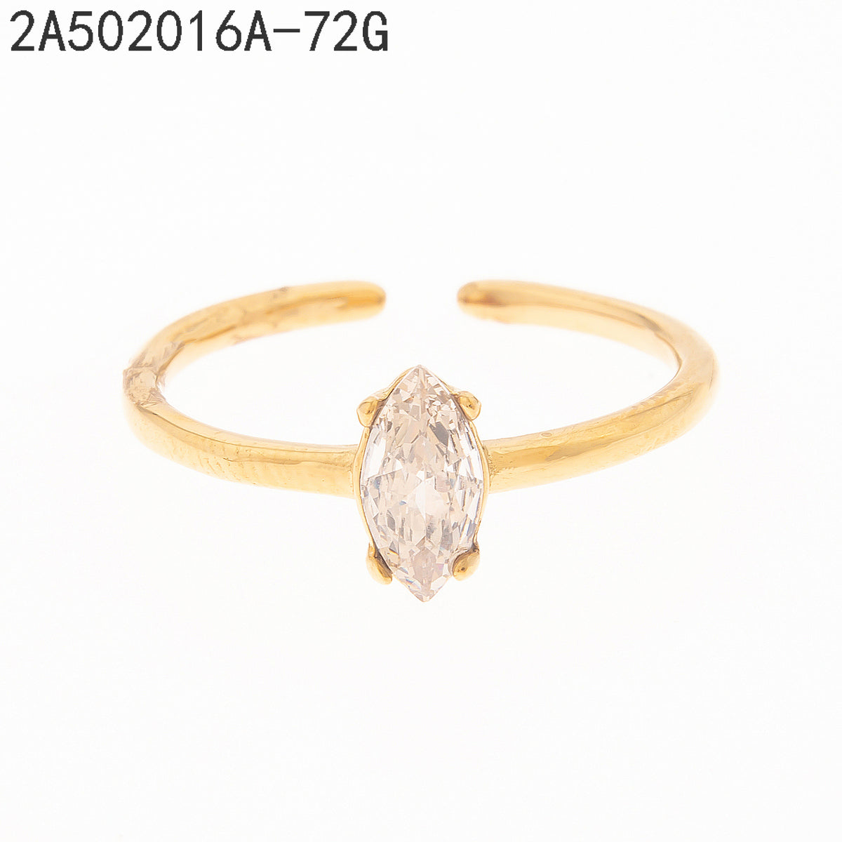 Anillo Zirconia blanca Dorado