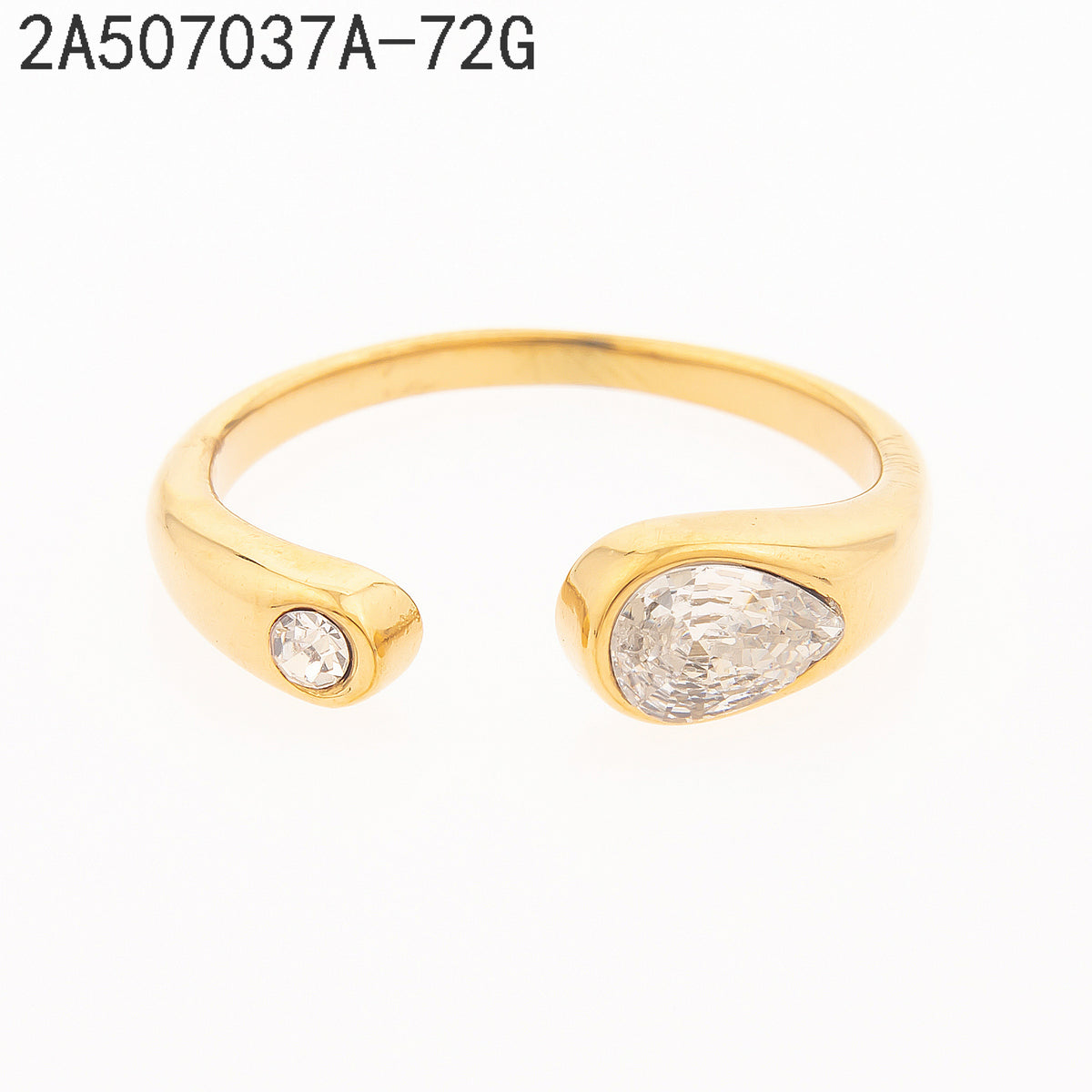 Anillo Zirconia blanca Dorado