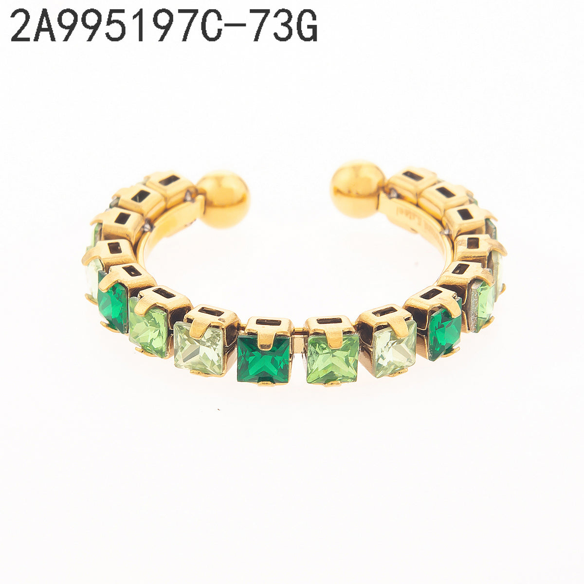 Anillo Zirconia verde Dorado