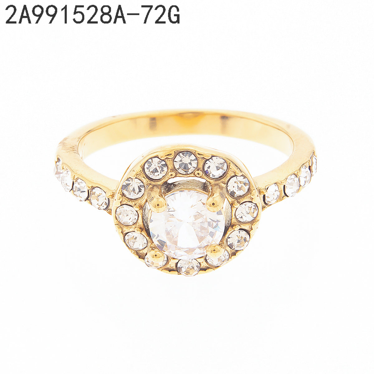 Anillo Zirconia blanca Dorado