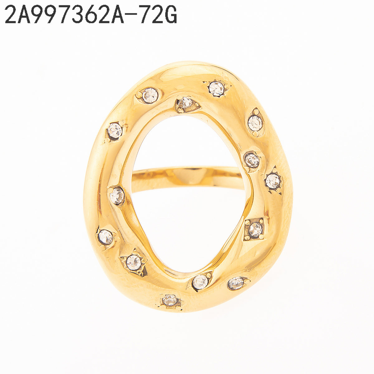 Anillo Zirconia blanca Dorado