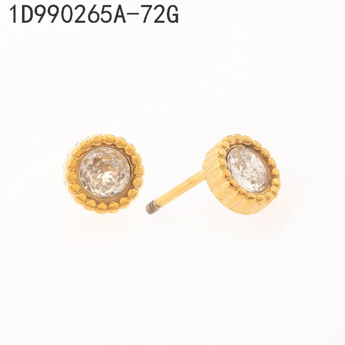 Pendientes Zirconia blanca Dorado