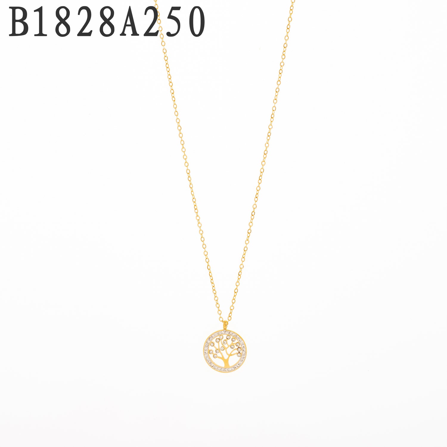 Collar de Zircón Oro Grueso 14K