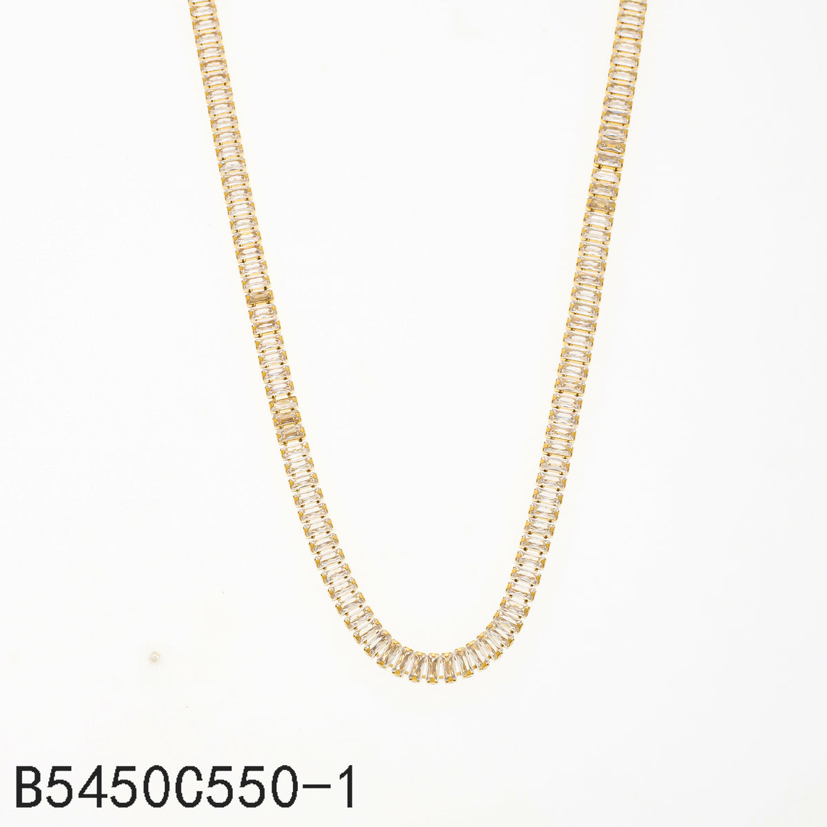 Collar Zirconia blanca Dorado