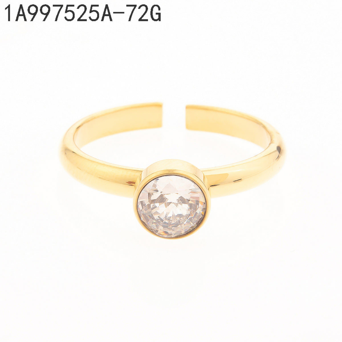 Anillo Zirconia blanca Dorado