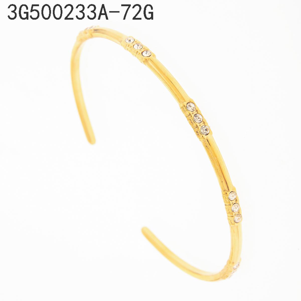 Brazalete Zirconia blanca Dorado