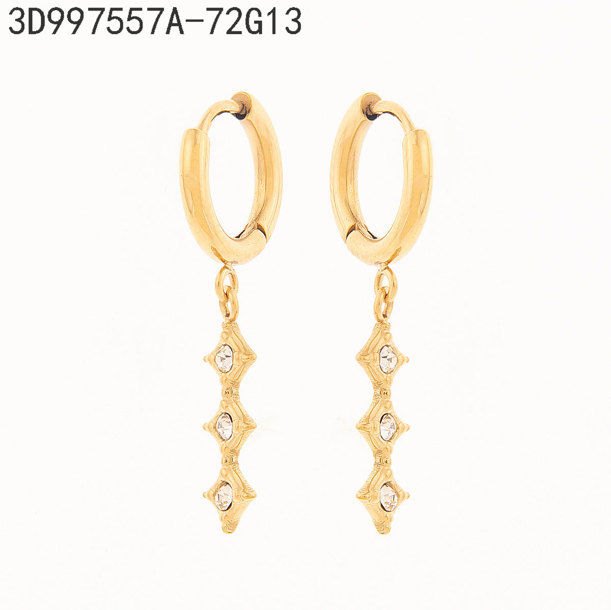 Pendientes Zirconia blanca Dorado Estrella