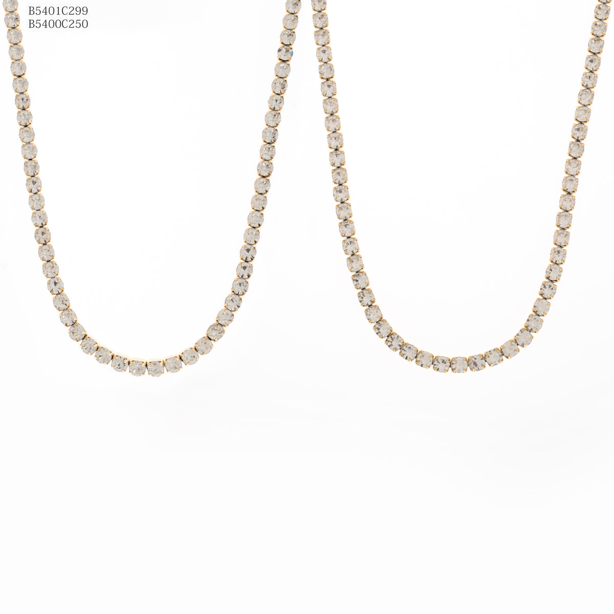 Collar Zirconia blanca Dorado