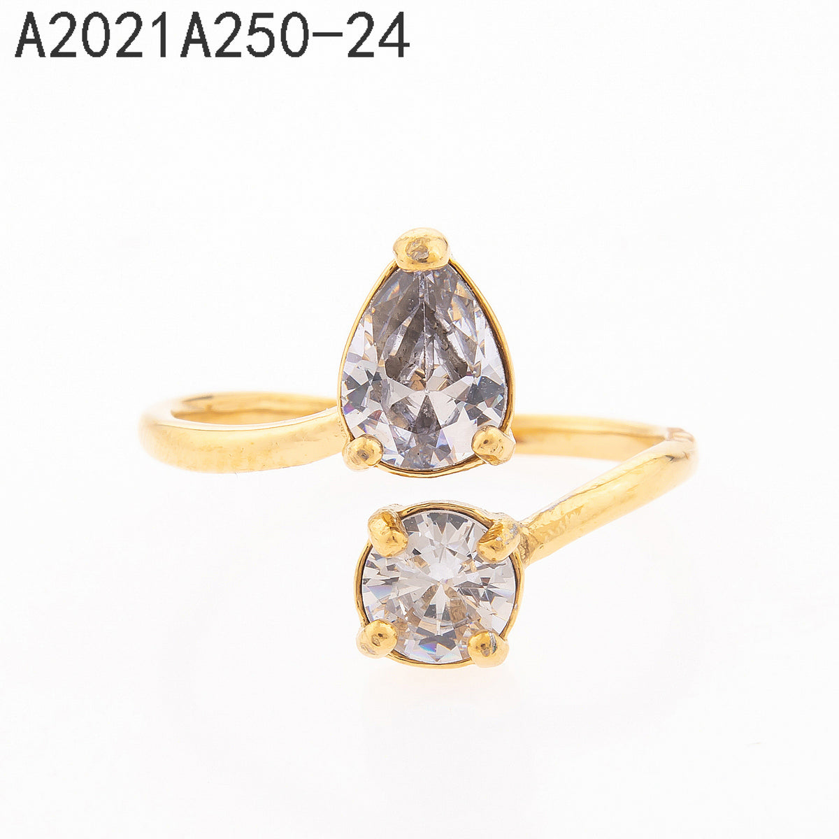 Anillo Zirconia blanca Dorado