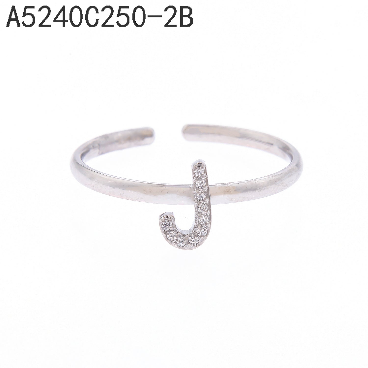 Anillo Oro Grueso 14K con forma de J