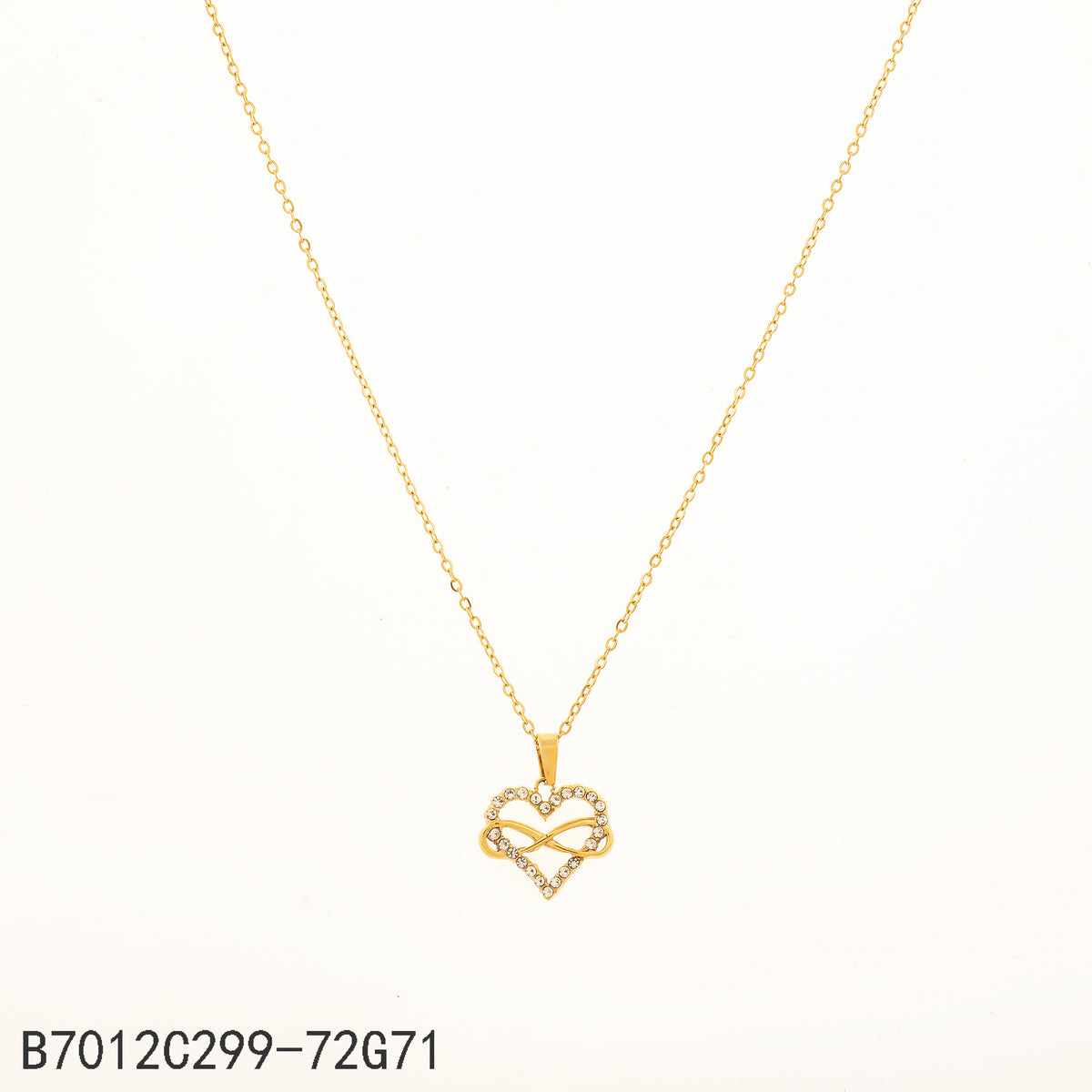 Collar Zirconia blanca Dorado Corazón