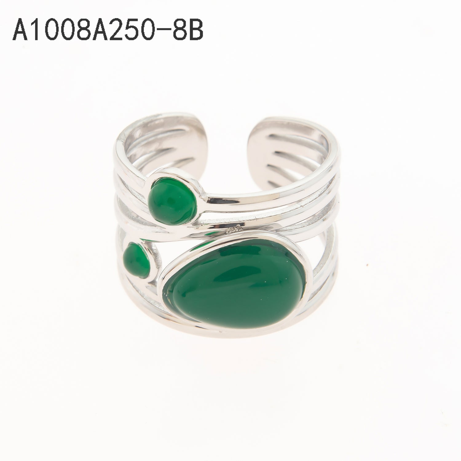 Anillo Multi Band Oval Stone