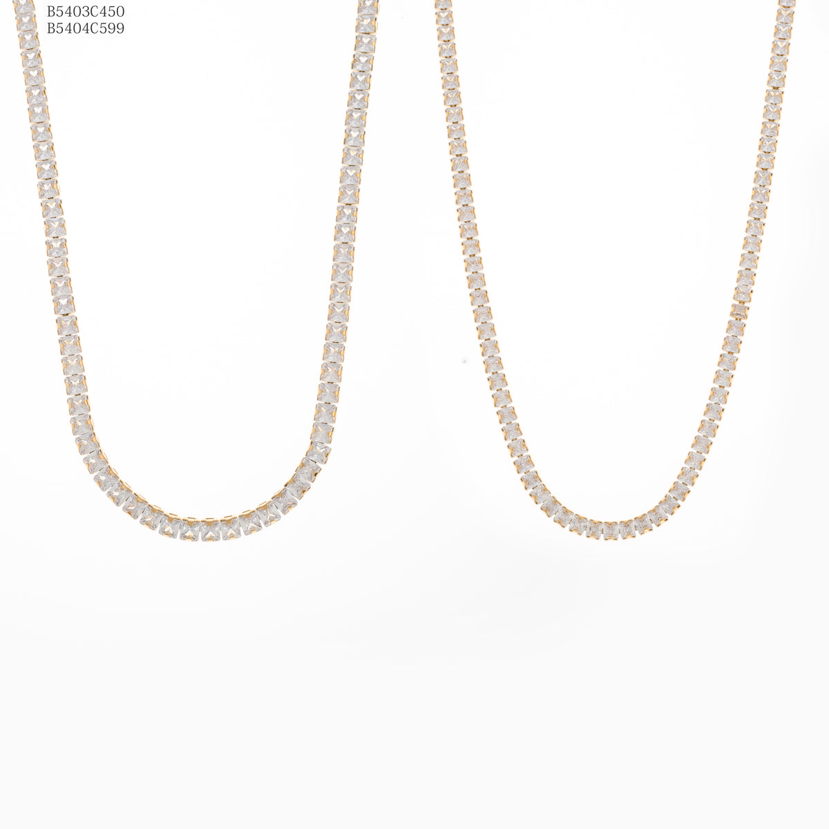 Collar Zirconia blanca Dorado