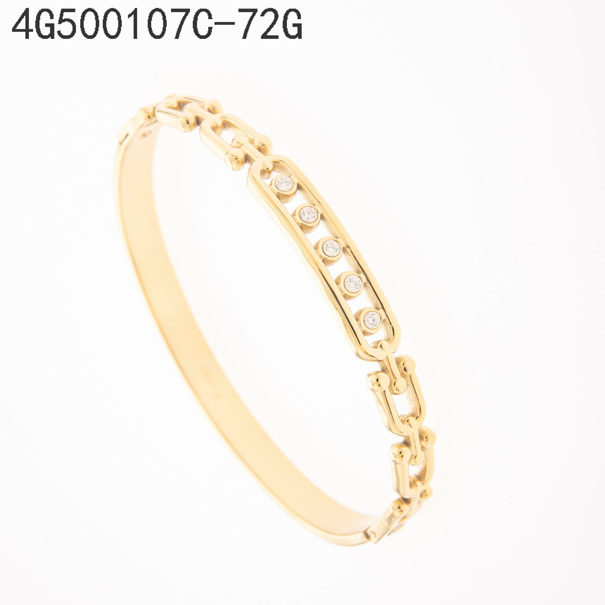 Brazalete Zirconia blanca Dorado