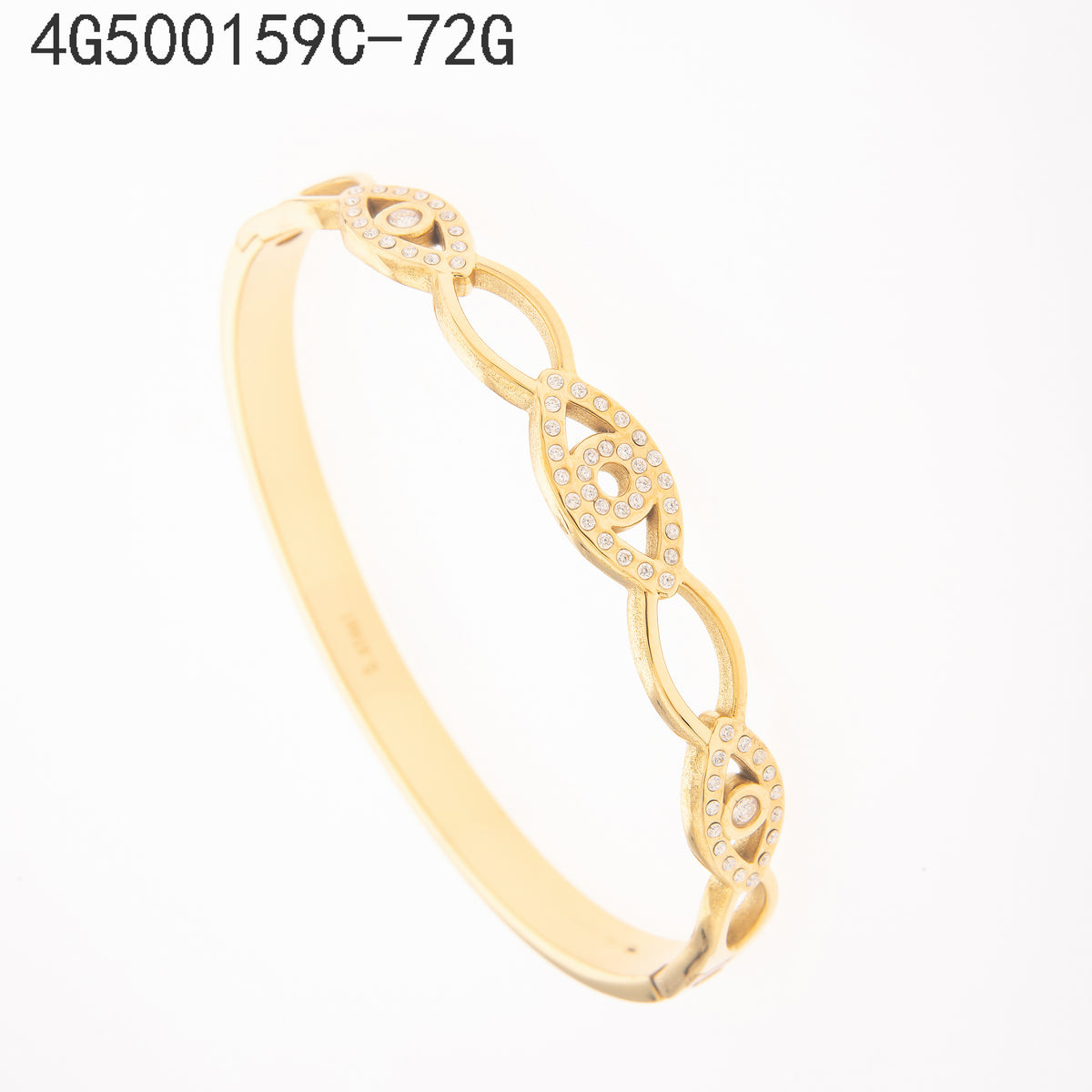 Brazalete Zirconia blanca Dorado