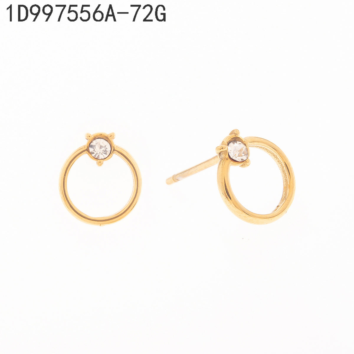 Pendientes Zirconia blanca Dorado
