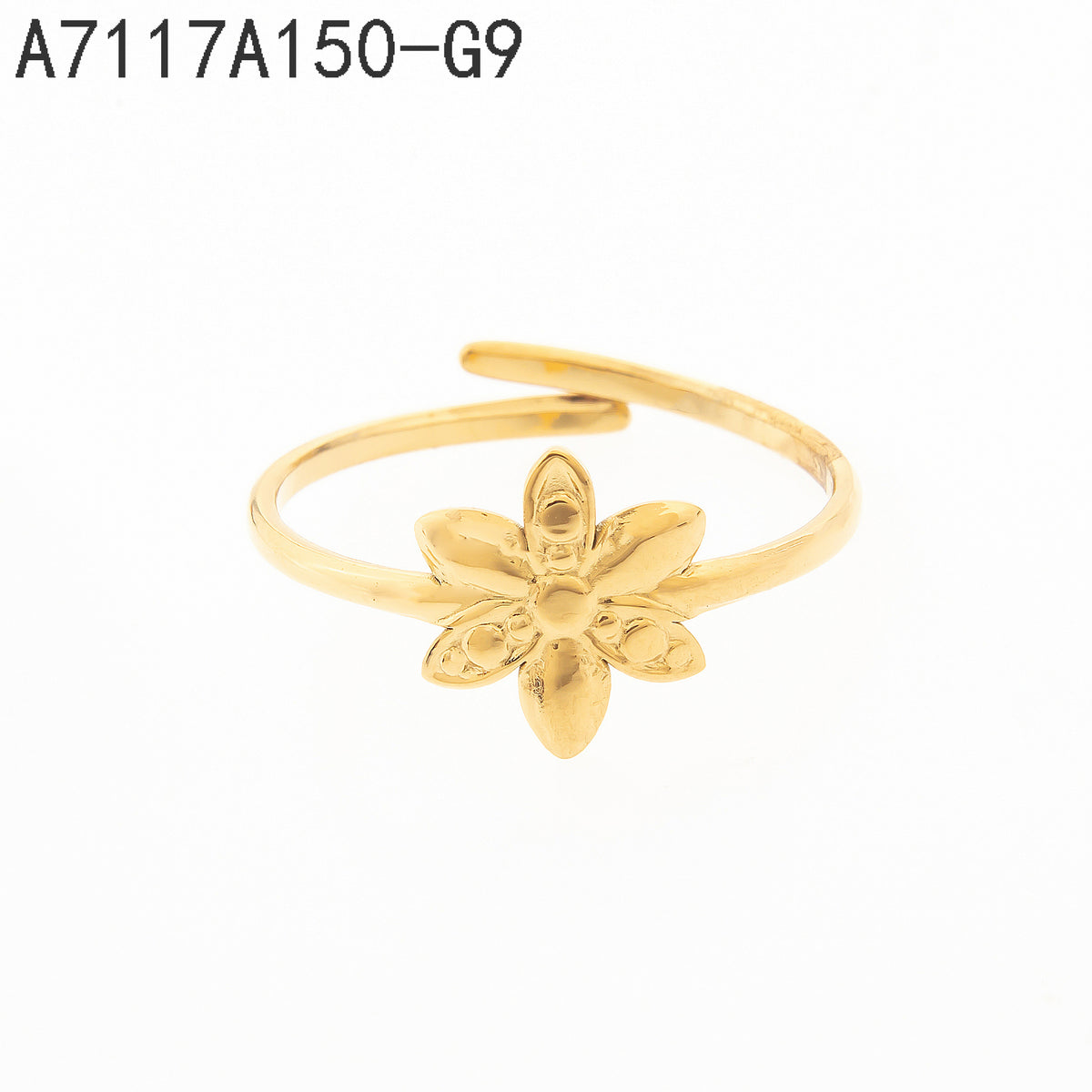 Anillo  Dorado Flores y plantas