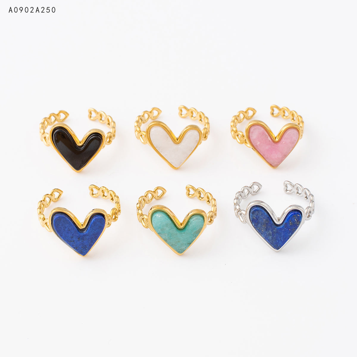 Anillo  Dorado con Perla Corazón