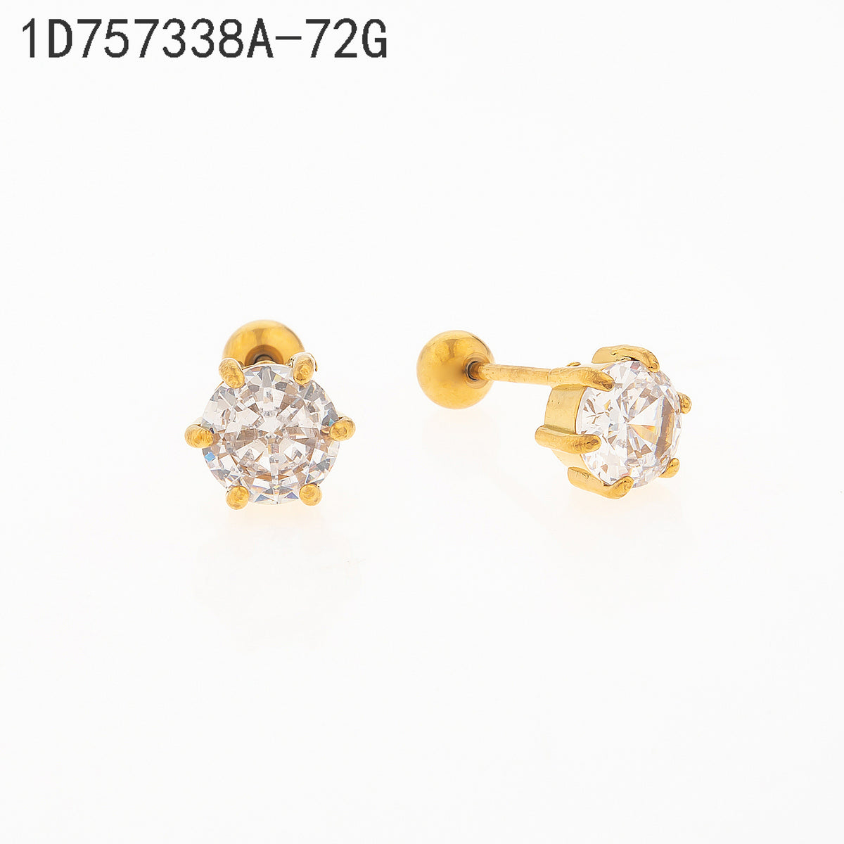 Pendientes Zirconia blanca Dorado