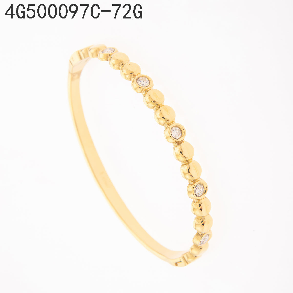 Brazalete Zirconia blanca Dorado
