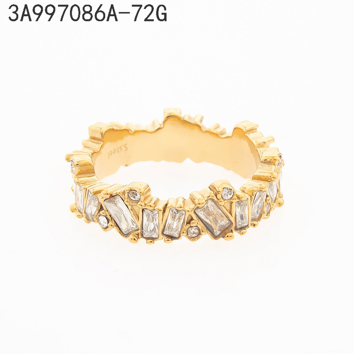 Anillo Zirconia blanca Dorado