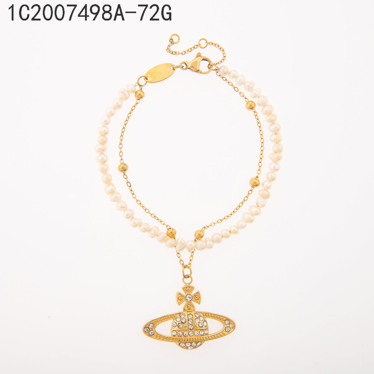 Pulsera Zirconia blanca Dorado